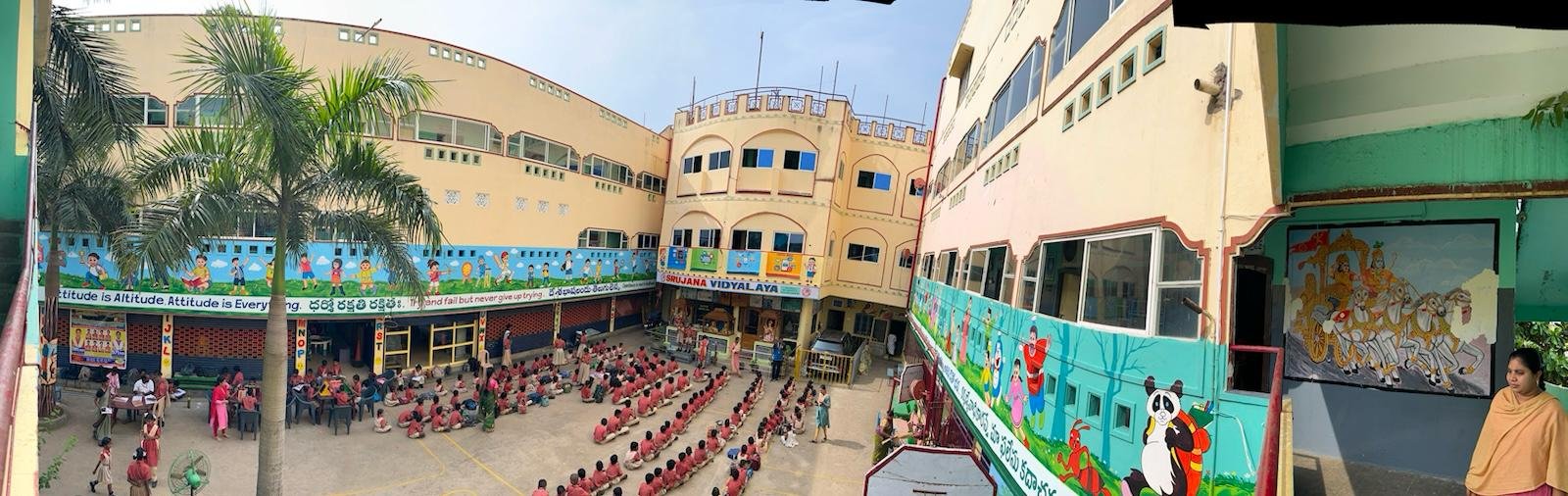 Srujana Vidyalaya school building exterior